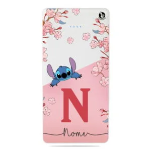 Carregador Portátil Power bank Stitch Nome e Inicial (10000mAh)