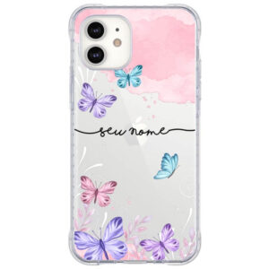 Capinha para celular Borboletas com Aquarela